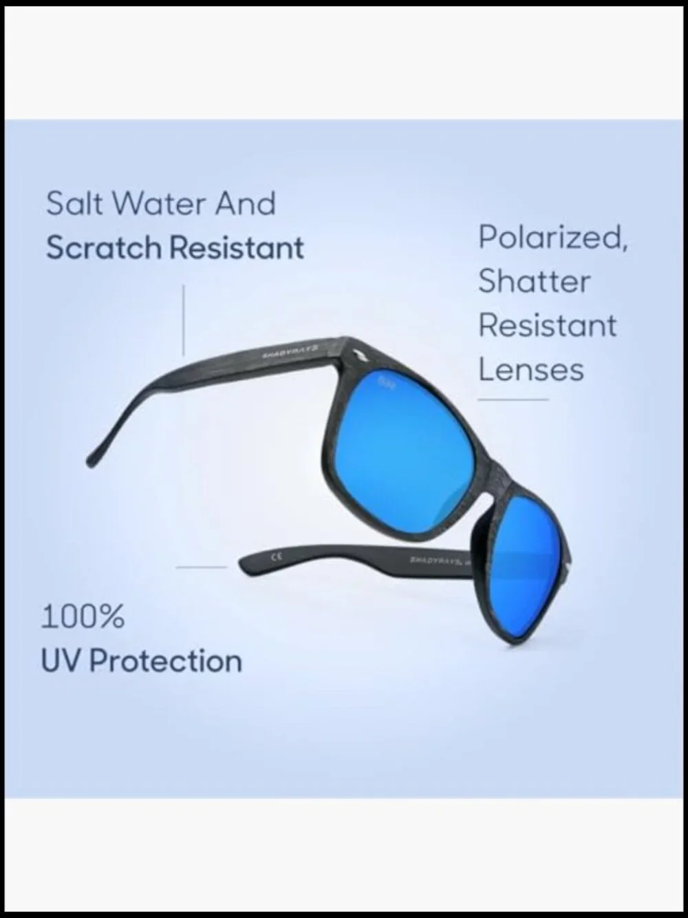 Polarized Sunglasses with UV Protection, Square Frame